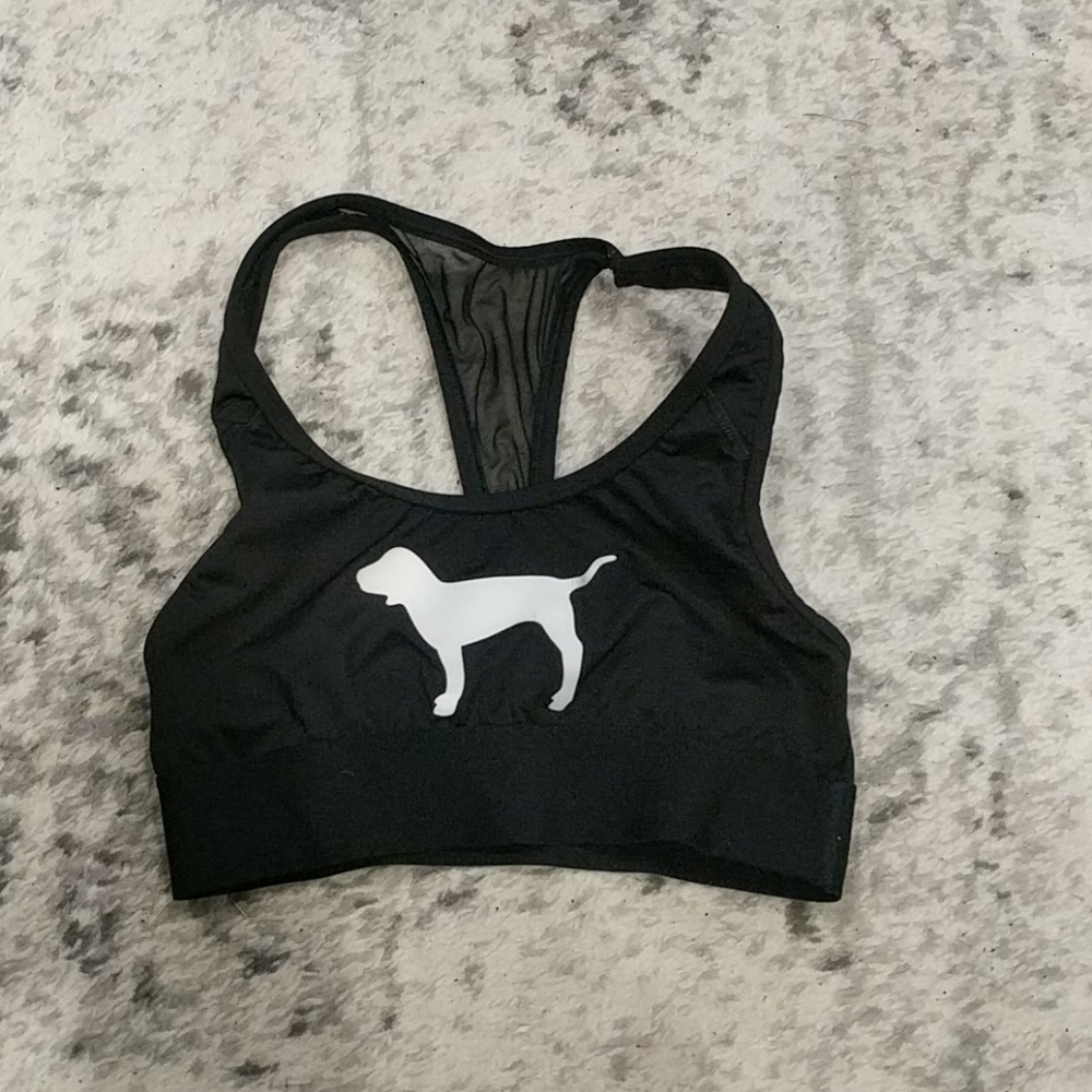 Pink Victoria's Secret black sports bra - Picture 2 of 4